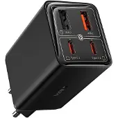 Baseus Oplader 2x USB, 2x Type-C, 65W + Type-C naar Type-C kabel - (P10162701113-00) - Zwart