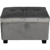 Clayre & Eef Poef 50x34x33 cm hout textiel rechthoek hocker