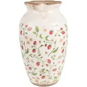 Clayre & Eef Vaas Ø 21x37 cm rood keramiek aardbeien