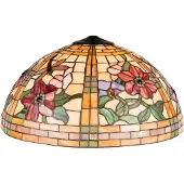 LumiLamp Lampenkap tiffany Ø 50x30 cm oranje glas halfrond bloemen glazen