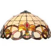 LumiLamp Lampenkap tiffany Ø 40 cm bruin glas halfrond glazen lampenkap
