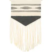 QUVIO Wandkleed - Macrame - Grijs en wit
