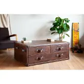 PIB Bruin leren salontafel Goldfield