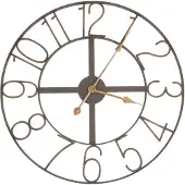 Clayre & Eef Wandklok, diameter 60 cm, bruin, ijzer