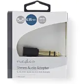 Nedis Stereo-Audio-Adapter 6.35 mm Stecker 3.5 mm Buchse Vergoldet Gerade ABS Anthrazit 1 Stück Verp
