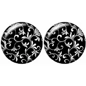 Charme Bijoux Clip oorbellen Barok zwart wit 14 mm