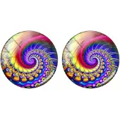 Charme Bijoux Clip oorbellen Anya paars geel 2 cm