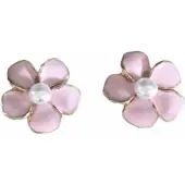 Charme Bijoux Clip oorbellen- Bloem -Roze- 1.5 cm- geen gaatje-
