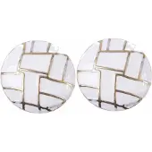 Charme Bijoux Clip oorbellen wit metaal 2 cm