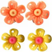 Charme Bijoux 2-Paar-Clip oorbellen-Sunny -geel -oranje-geen gaatje-