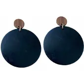 Charme Bijoux Clip oorbellen- hout -zwart- bruin -6 cm- geen gaatje- lang-