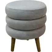 Clayre & Eef Poef Ø 38x44 cm velours hout rond hocker