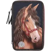 Miss Melody - Triple Pencil Case LED GLITTER HORSE ( 0413190 )