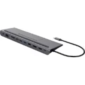 Deltaco USBC-DOCK2 Docking Station - USB-C - SD & Micro SD - RJ45 - HDMI - VGA & 3.5mm Audio - Spacegrey