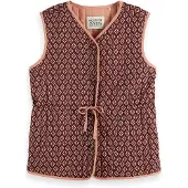 Scotch & Soda Block Print Gilet Geo Flower Bordeaux Maat: XL | Gilets Outlet | Dames | Bordeaux