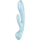 Satisfyer Triple Oh - vibrator met clitorisstimulator - oplaadbaar - blauw