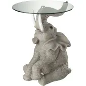 J-Line tafel olifant poly/glas 49x48x63cm