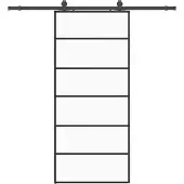 vidaXL Schuifdeur met beslag, zwart, 90x205 cm, veiligheidsglas