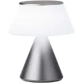 Lexon Luma L, Grijs, Metallic, ABS (acrylonitril-butadieen-styreen), Aluminium, Glas, Slaapkamer, Kinderkamer, Hal, Bureau, Kantoor, IPX4, 1 lamp, LED