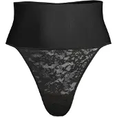 Maidenform Tame Your Tummy Lace Thong Vrouwen Corrigerend ondergoed - Black Lace - Maat XL
