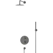 Maxaro Radius Regendouche Inbouw | Zwart metaal 20 cm Regendouche Thermostatisch