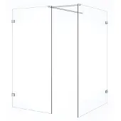 Maxaro Diamond Inloopdouche | 130x90 cm Chroom Helder glas 2 vaste wanden