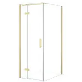 Maxaro Diamond Douchecabine | 90x80 cm Lichtgoud Helder glas Draaideur Rechthoek
