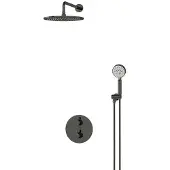 Maxaro Radius Regendouche Inbouw | Zwart chroom 30 cm Regendouche Thermostatisch