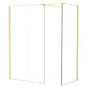 Maxaro Diamond Inloopdouche | 120x90 cm Lichtgoud Helder glas 2 vaste wanden