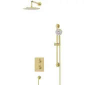 Maxaro Radius Regendouche Inbouw | Lichtgoud 25 cm Regendouche Thermostatisch