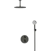 Maxaro Radius Regendouche Inbouw | Zwart chroom 30 cm Regendouche Thermostatisch