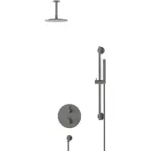 Maxaro Radius Regendouche Inbouw | Zwart metaal 20 cm Regendouche Thermostatisch