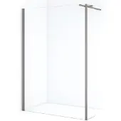 Maxaro Diamond Inloopdouche | 140 cm Rvs Helder glas Vaste wand met zijwand