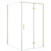 Maxaro Diamond Douchecabine | 140x120 cm Lichtgoud Helder glas Draaideur Rechthoek