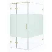 Maxaro Diamond Douchecabine | 140x90 cm Lichtgoud Helder met matte strook Draaideur Rechthoek