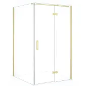 Maxaro Diamond Douchecabine | 110x110 cm Lichtgoud Helder glas Draaideur Vierkant