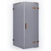 Maxaro Diamond Douchecabine | 90x80 cm Koper Rookglas Draaideur Rechthoek
