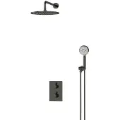 Maxaro Radius Regendouche Inbouw | Zwart chroom 30 cm Regendouche Thermostatisch
