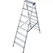 Krause aluminium dubbele trap, dubbele uitvoering, van 2x3 tot 2x8 treden, aantal treden: 2 x 8