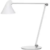 Louis Poulsen LED-bureaulamp NJP, dimbaar, wit / opaal, Woon-/ Eetkamer, Aluminium, Design, LED bureaulamp