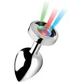 XR Brands Booty Sparks - buttplug met licht - groot - zilver