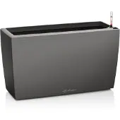 Lechuza CARARO PREMIUM - Plantenbak - met bewateringssysteem - ALL-IN-ONE set met LECHUZA-PON - zwart hoogglans