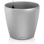 Lechuza CLASSICO PREMIUM LS 43 - Plantenbak - met uitneembare binnenbak - met bewateringssysteem - ALL-IN-ONE set met LECHUZA-PON - zilver metallic