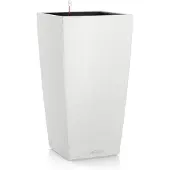 Lechuza CUBICO Color 22 - Plantenbak - met uitneembare binnenbak - met bewateringssysteem - ALL-IN-ONE set met LECHUZA-PON - wit