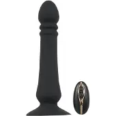 Black Velvets - oplaadbare, stotende anale vibrator (zwart)