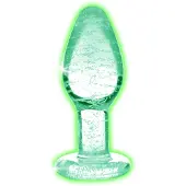 Booty Sparks Glow in the Dark L - glazen buttplug (transparant)