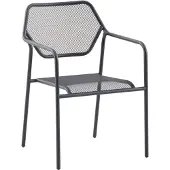 Mwh Bruno dining tuinstoel stapelbaar aluminium ijzergrijs 4 stuks