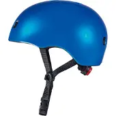 Micro kinderhelm voor fiets en scooter, blauw metallic, met LED-licht