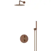 Maxaro Radius Regendouche Inbouw | Koper 25 cm Regendouche Thermostatisch