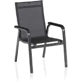 Kettler Basic+ Premium stapelbare aluminium tuinstoel met outdoorstof 2 stuks